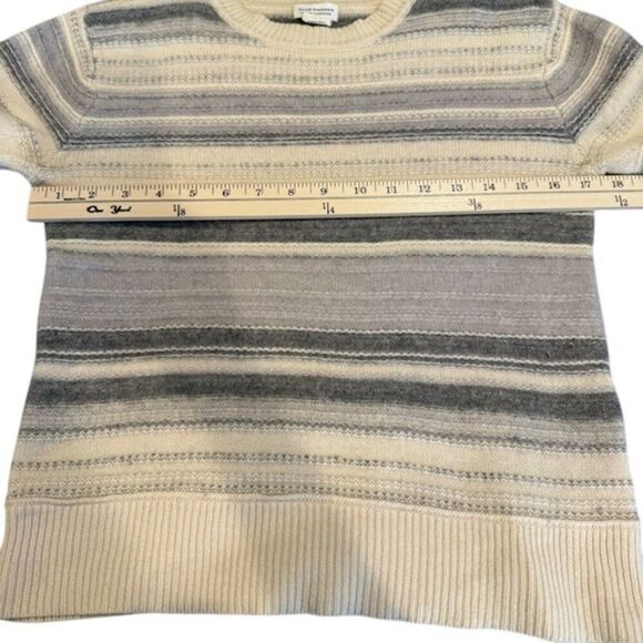 Club Monaco Striped Sweater in Cream and Gray - Picture 5 of 8